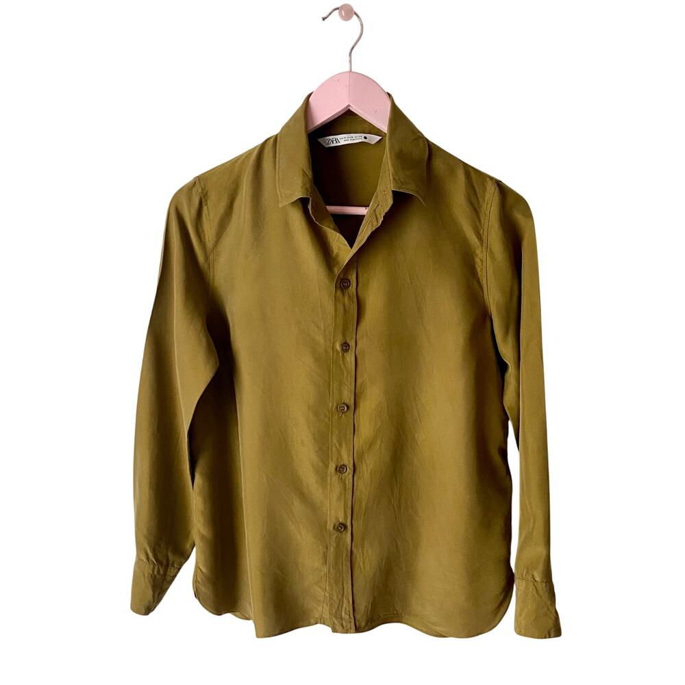 J. Crew Olive Green Button-Up Blouse